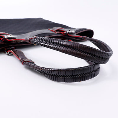 LOEWE アナグラムパターン トート 黒/グレー Canvas Leather