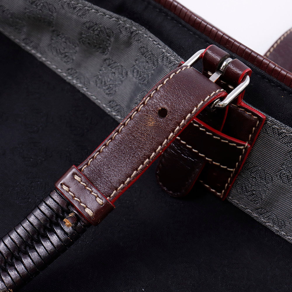 LOEWE アナグラムパターン トート 黒/グレー Canvas Leather