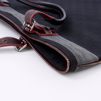 LOEWE アナグラムパターン トート 黒/グレー Canvas Leather