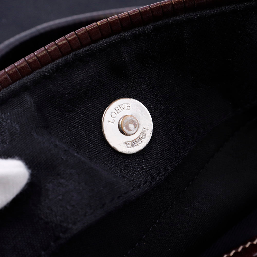 LOEWE アナグラムパターン トート 黒/グレー Canvas Leather