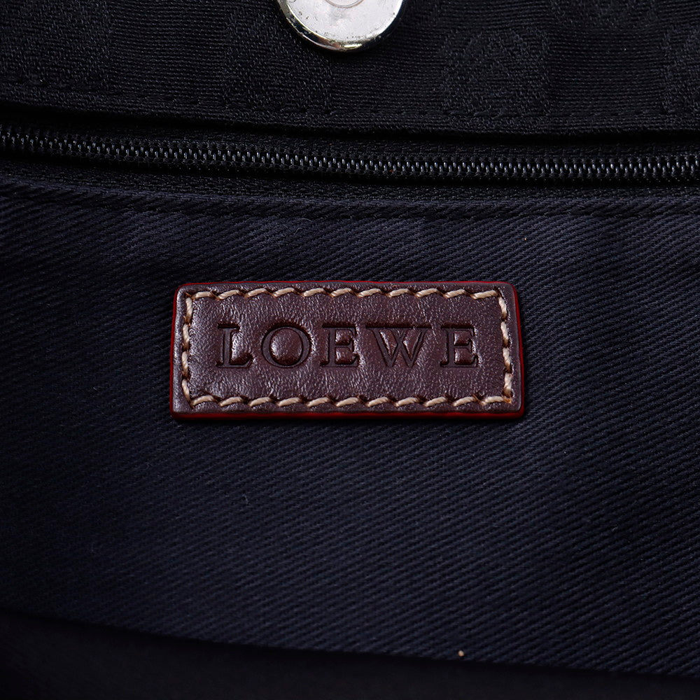 LOEWE アナグラムパターン トート 黒/グレー Canvas Leather