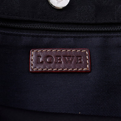 LOEWE アナグラムパターン トート 黒/グレー Canvas Leather