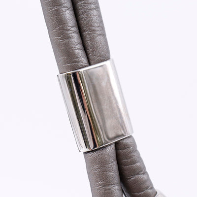 GUCCI フリンジ ショルダーバッグ グレー 240261 Leather