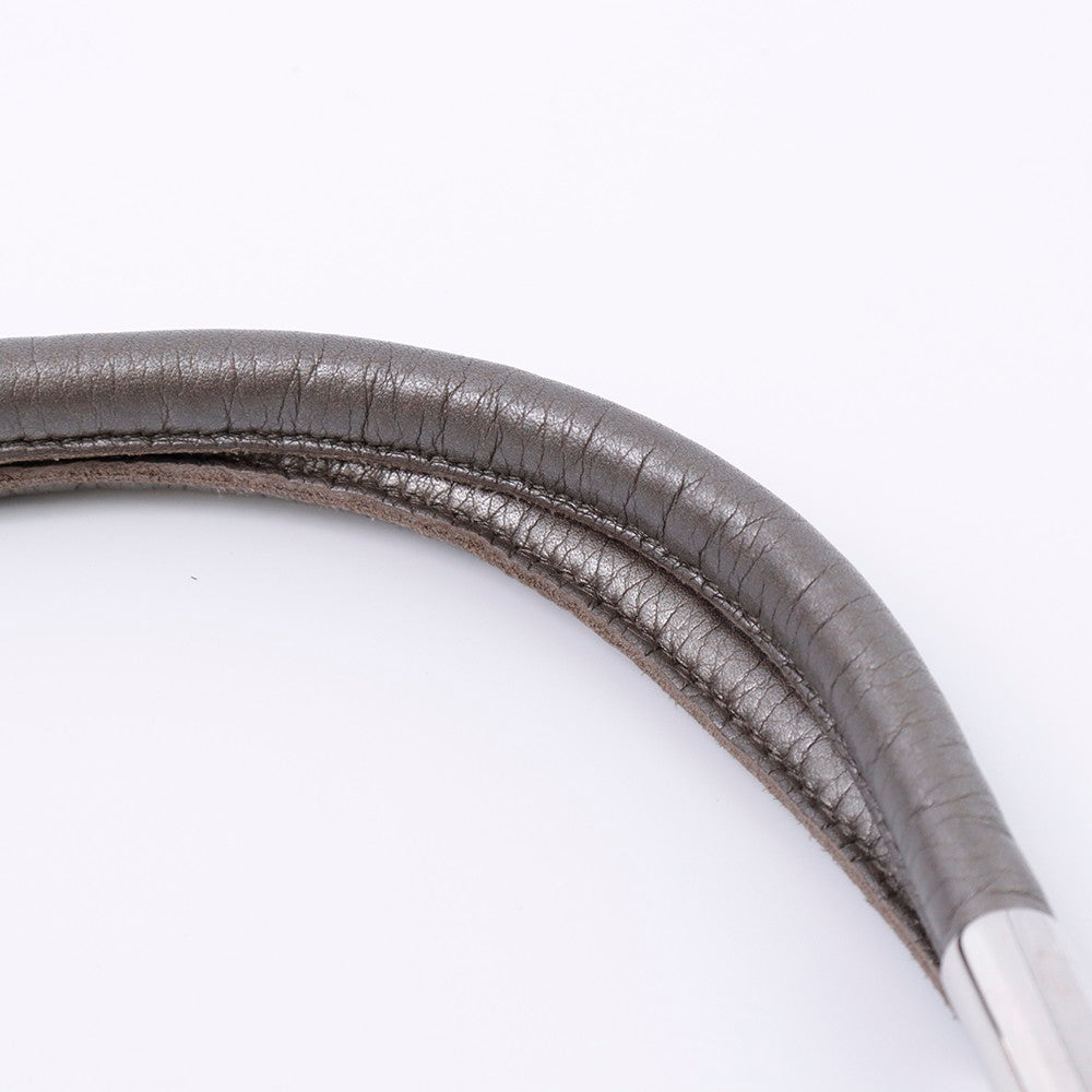 GUCCI フリンジ ショルダーバッグ グレー 240261 Leather