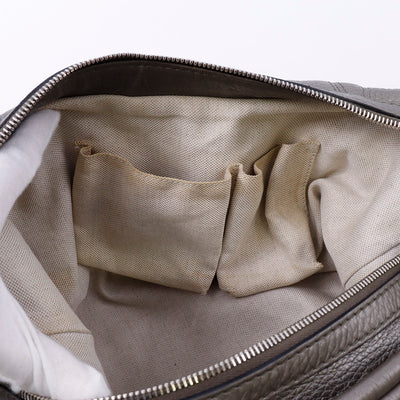 GUCCI フリンジ ショルダーバッグ グレー 240261 Leather