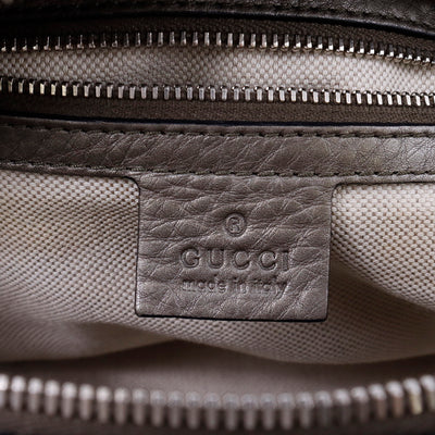 GUCCI フリンジ ショルダーバッグ グレー 240261 Leather