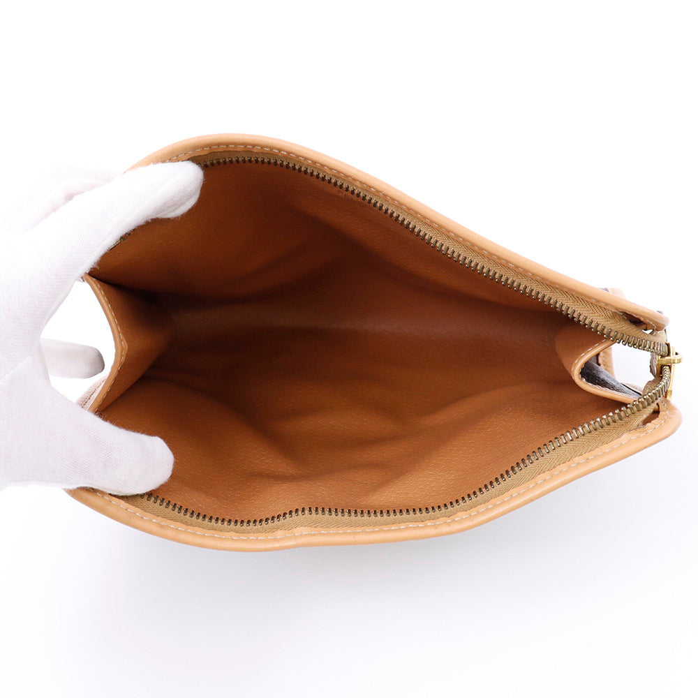 CELINE マカダム クラッチバッグ ブラウン PVC Leather