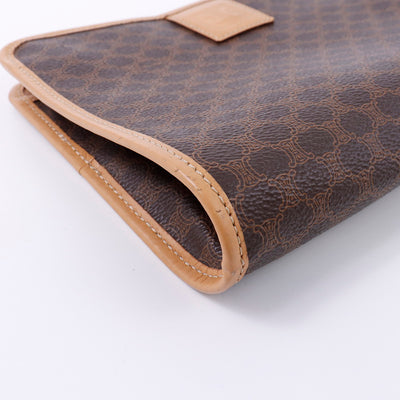 CELINE マカダム クラッチバッグ ブラウン PVC Leather