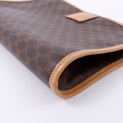 CELINE マカダム クラッチバッグ ブラウン PVC Leather