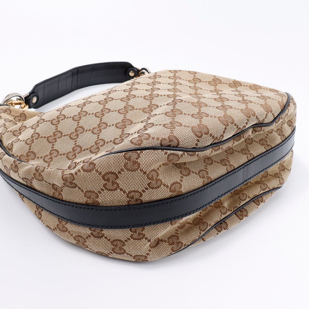 GUCCI GGツインズ GGキャンバス ワンショルダーバッグ ベージュ/黒