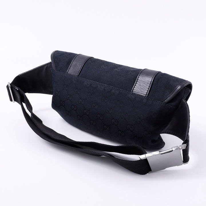 GUCCI GGキャンバス ボディバッグ 黒 145851 Canvas Leather