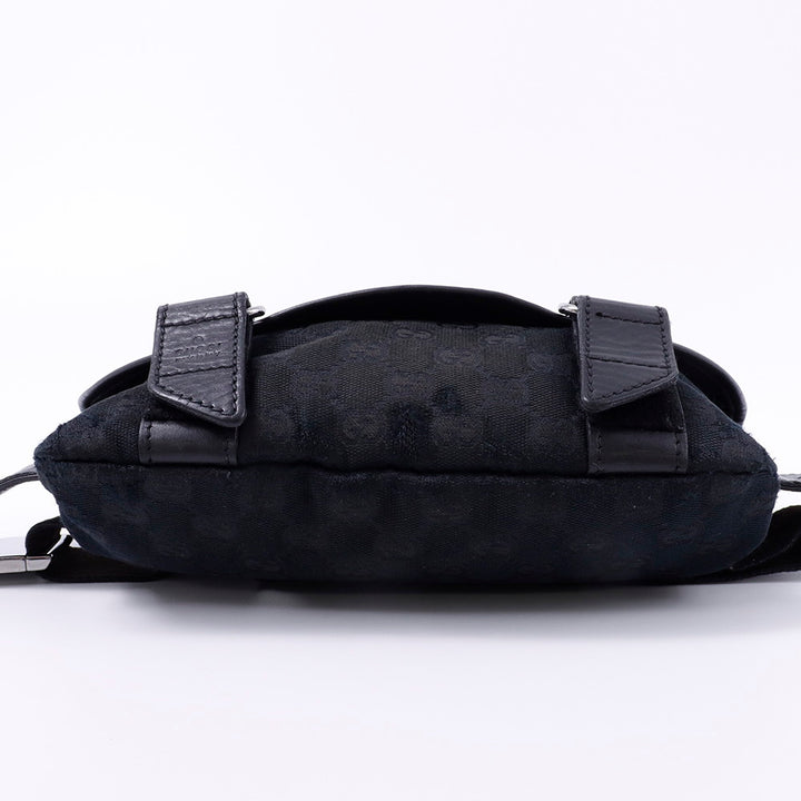 GUCCI GGキャンバス ボディバッグ 黒 145851 Canvas Leather
