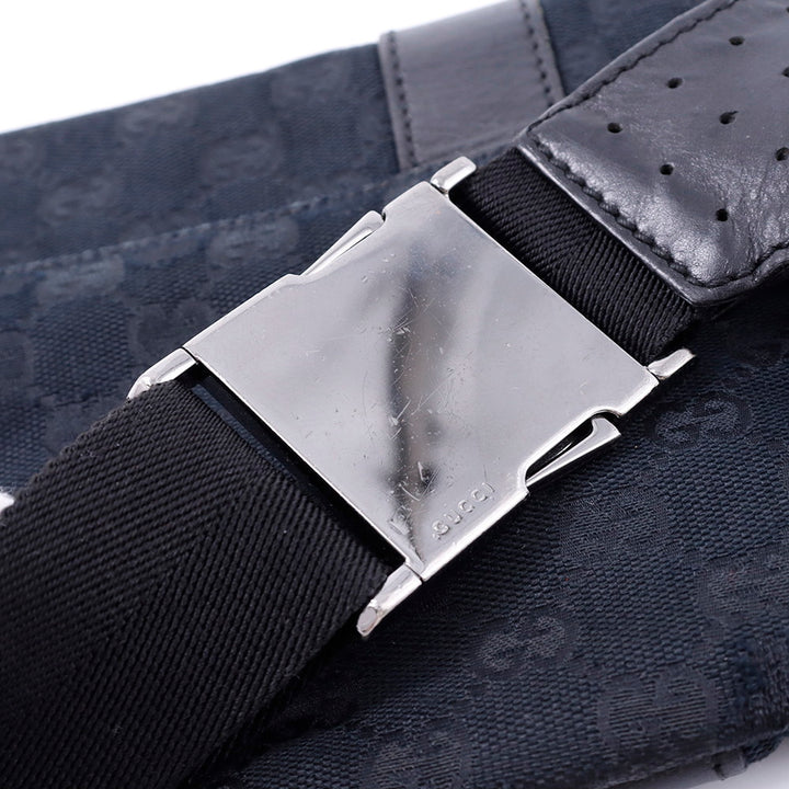 GUCCI GGキャンバス ボディバッグ 黒 145851 Canvas Leather