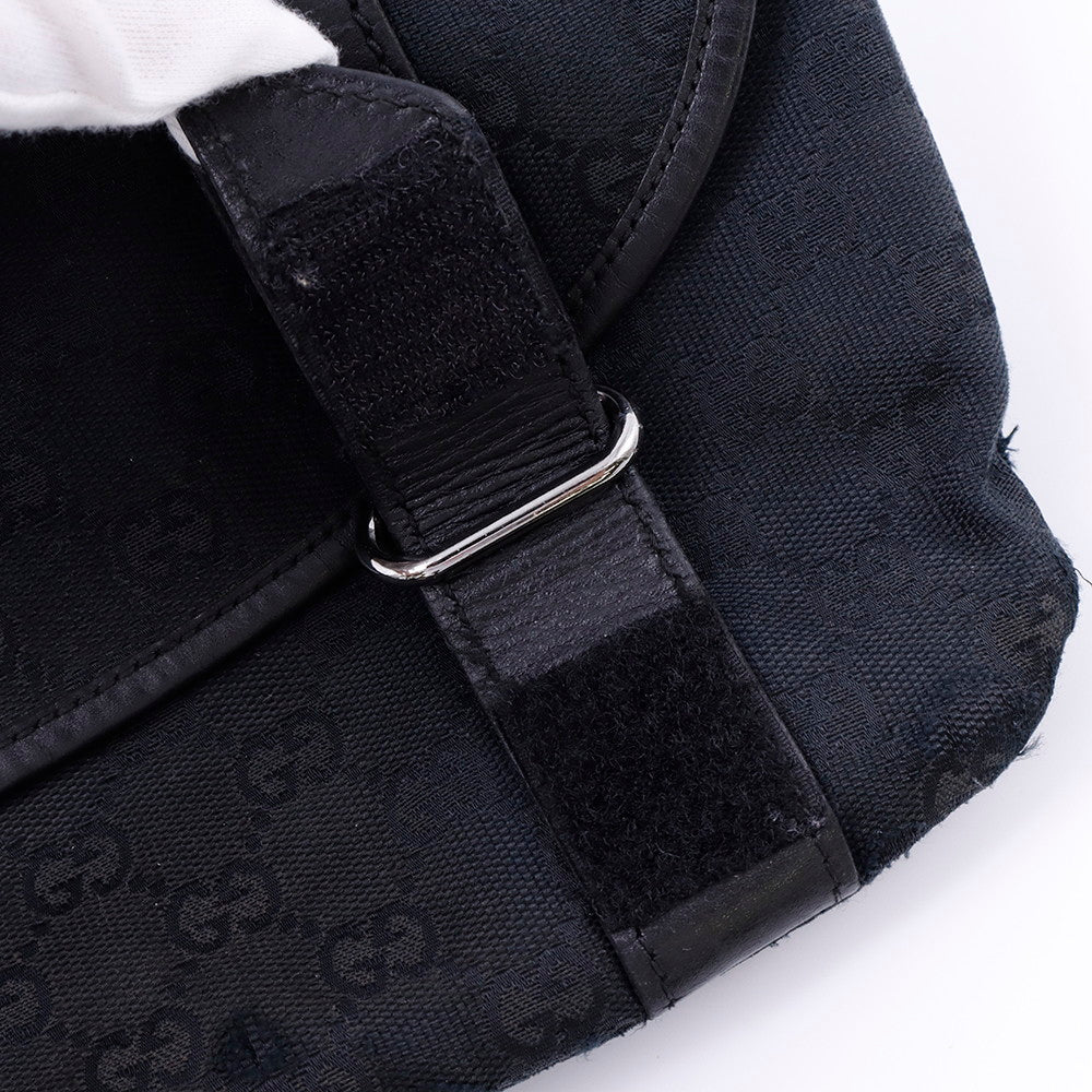 GUCCI GGキャンバス ボディバッグ 黒 145851 Canvas Leather