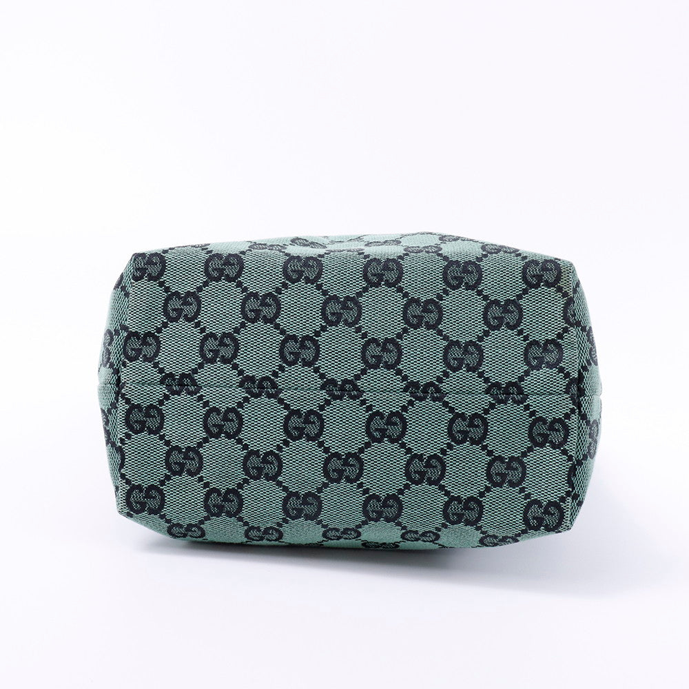 GUCCI GGキャンバス ハンドバッグ グリーン 257250 Canvas Leather