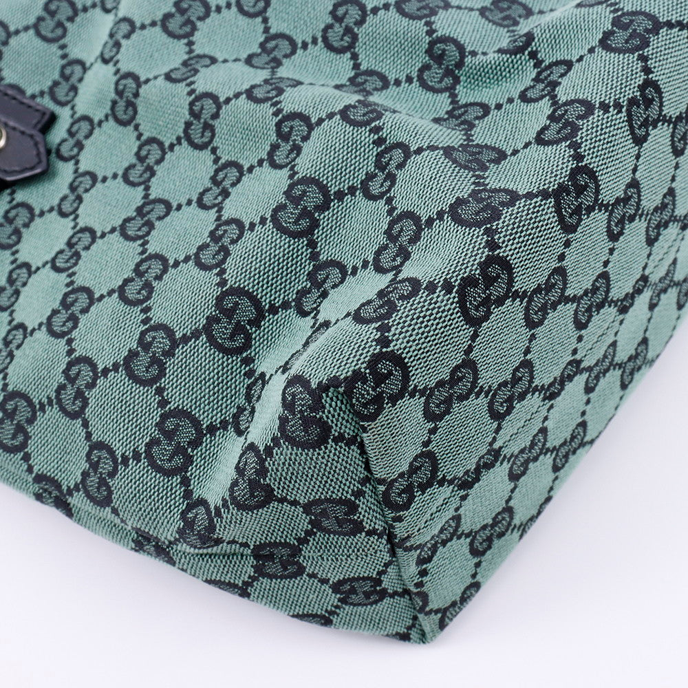 GUCCI GGキャンバス ハンドバッグ グリーン 257250 Canvas Leather