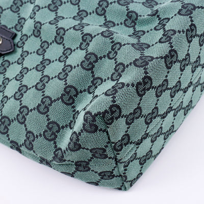 GUCCI GGキャンバス ハンドバッグ グリーン 257250 Canvas Leather