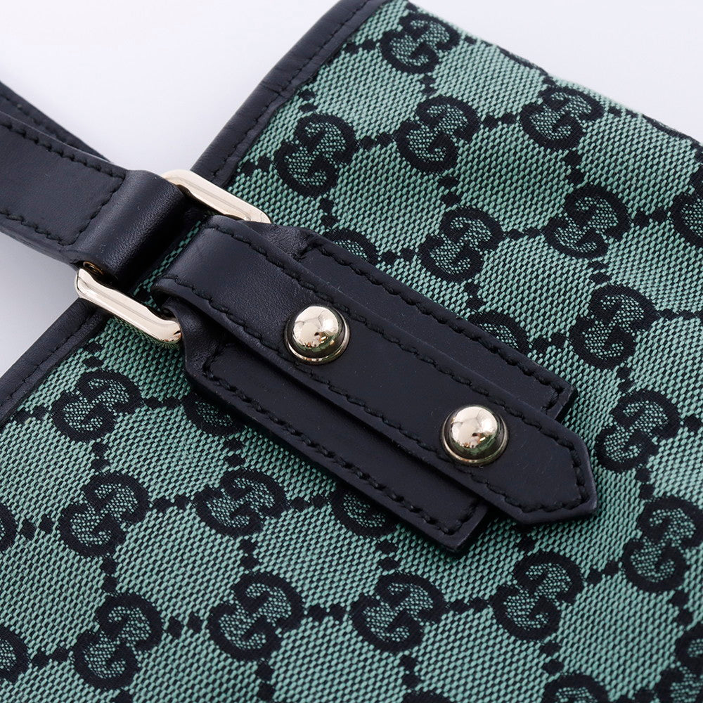 GUCCI GGキャンバス ハンドバッグ グリーン 257250 Canvas Leather