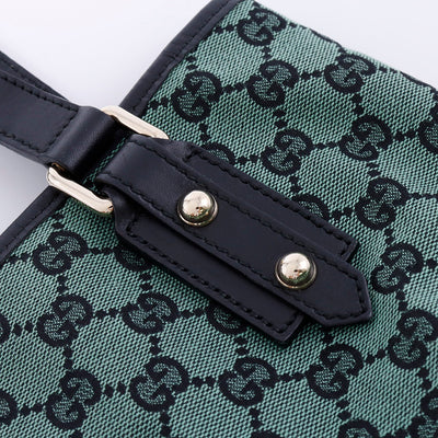 GUCCI GGキャンバス ハンドバッグ グリーン 257250 Canvas Leather