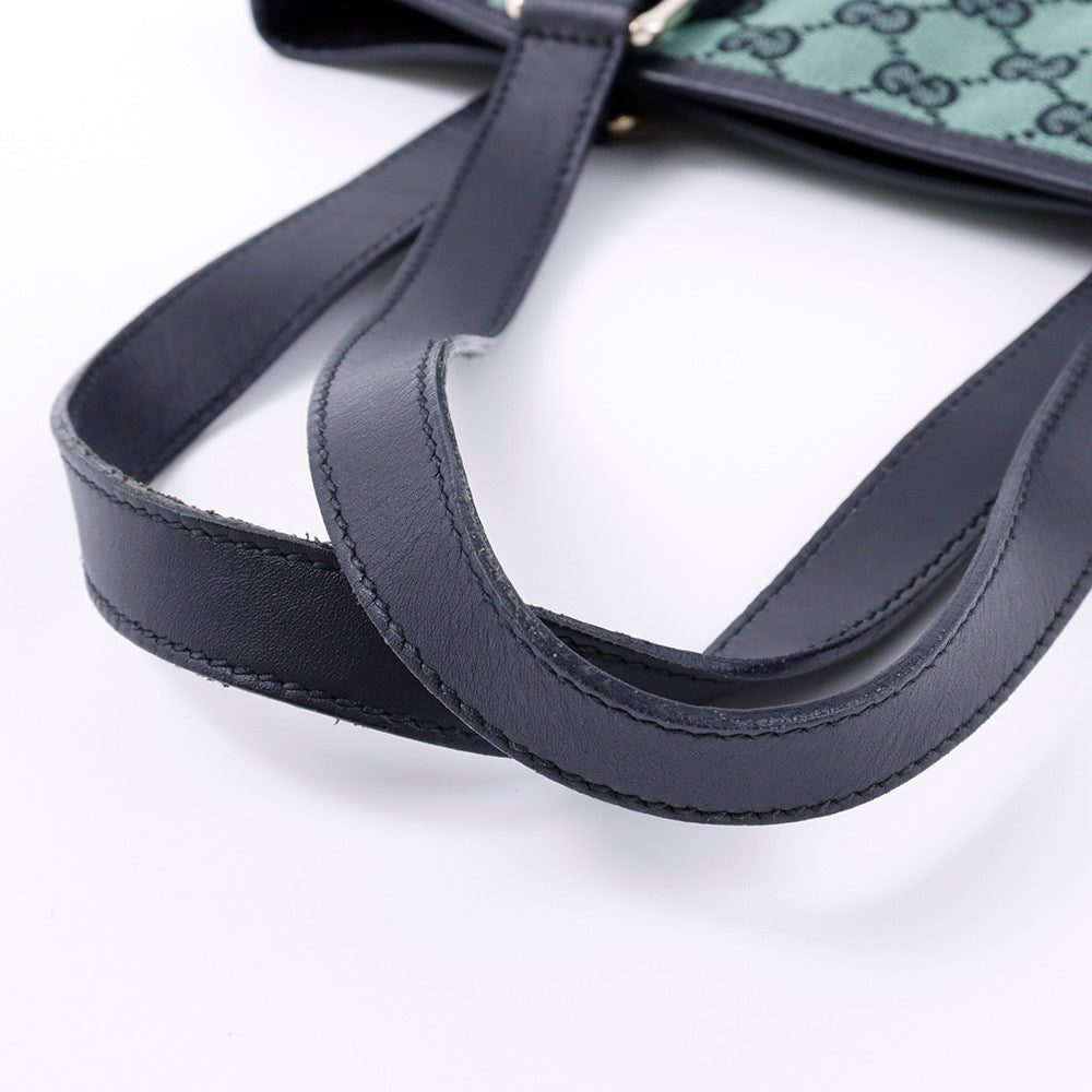 GUCCI GGキャンバス ハンドバッグ グリーン 257250 Canvas Leather