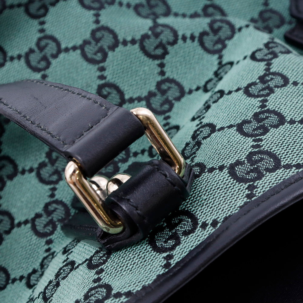 GUCCI GGキャンバス ハンドバッグ グリーン 257250 Canvas Leather