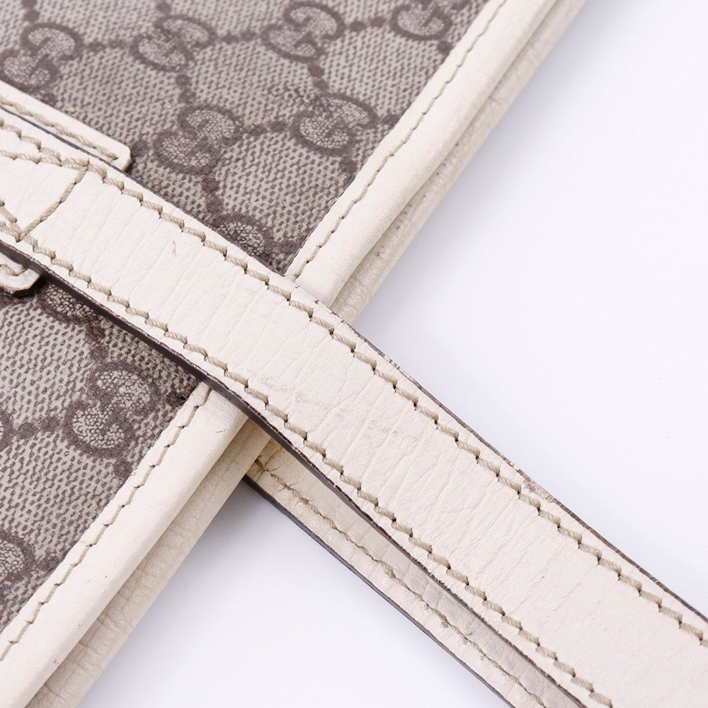 GUCCI GGスプリーム トートバッグ ベージュ/白 181084 PVC Leather