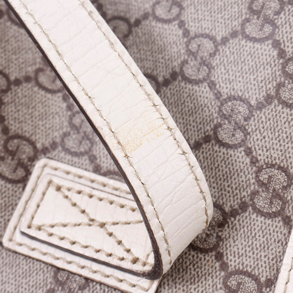 GUCCI GGスプリーム トートバッグ ベージュ/白 181084 PVC Leather