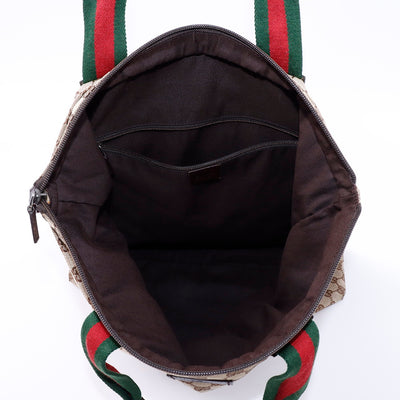 GUCCI GGキャンバス シェリーライン トートバッグ ベージュ/ブラウン 131233 Canvas