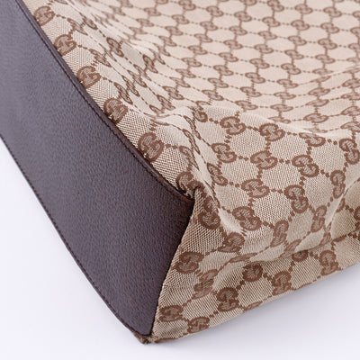 GUCCI GGキャンバス シェリーライン トートバッグ ベージュ/ブラウン 131233 Canvas