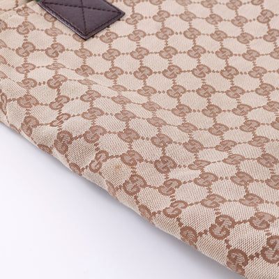 GUCCI GGキャンバス シェリーライン トートバッグ ベージュ/ブラウン 131233 Canvas