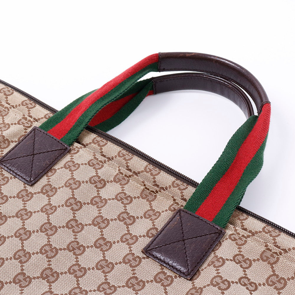 GUCCI GGキャンバス シェリーライン トートバッグ ベージュ/ブラウン 131233 Canvas