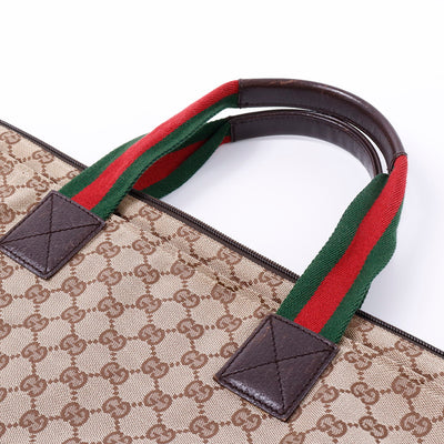 GUCCI GGキャンバス シェリーライン トートバッグ ベージュ/ブラウン 131233 Canvas