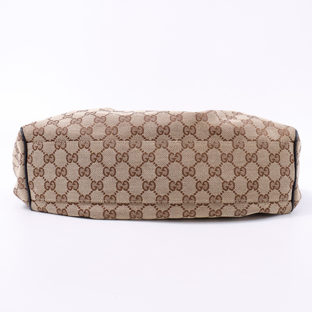 GUCCI GGキャンバス スーキー ハンドバッグ ベージュ/黒 211944 Canvas Leather