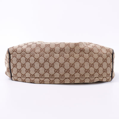 GUCCI GGキャンバス スーキー ハンドバッグ ベージュ/黒 211944 Canvas Leather