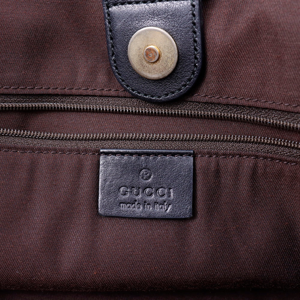 GUCCI GGキャンバス スーキー ハンドバッグ ベージュ/黒 211944 Canvas Leather