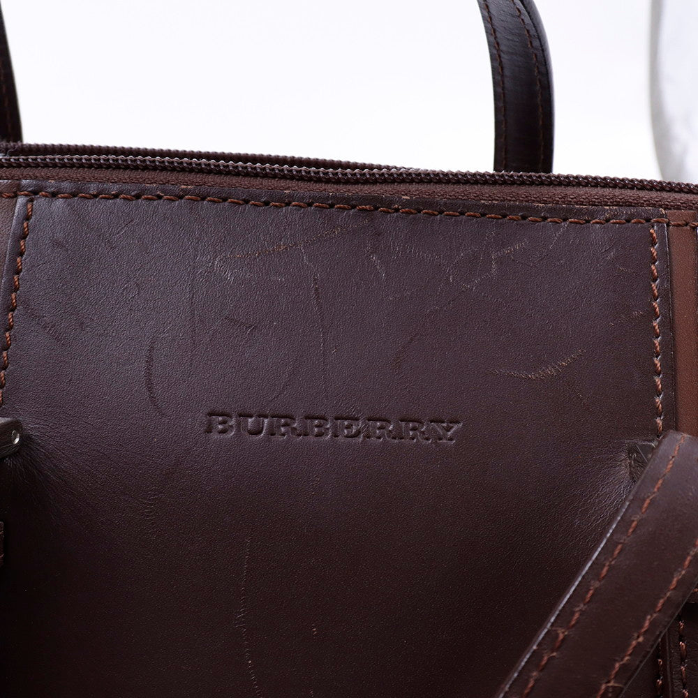 BURBERRY ハンドバッグ ブラウン Leather