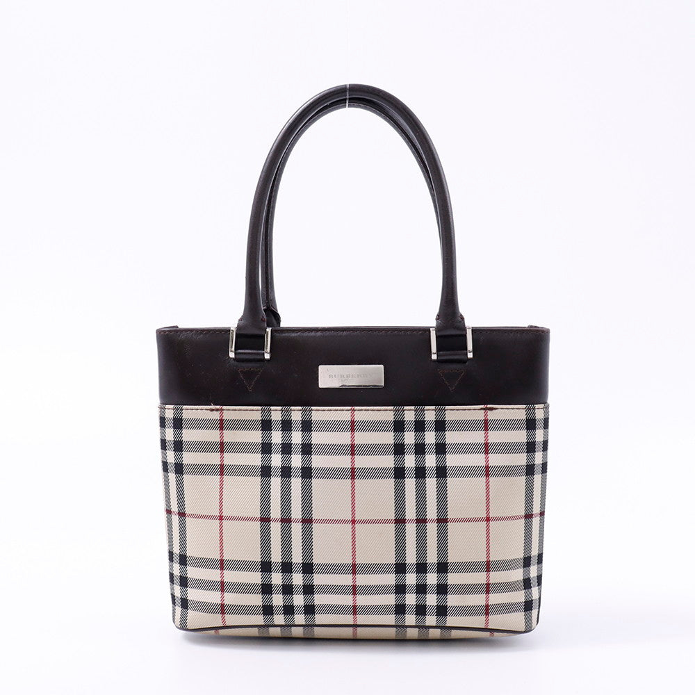 BURBERRY ノバチェック ハンドバッグ ベージュ/ブラウン Canvas Leather