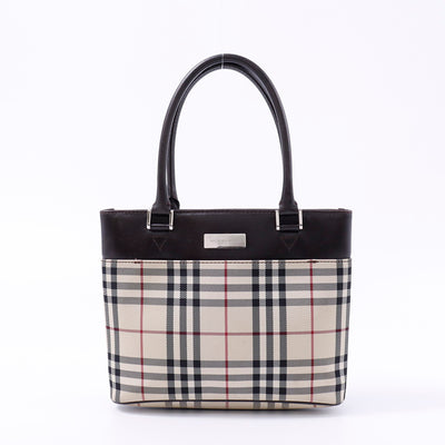 BURBERRY ノバチェック ハンドバッグ ベージュ/ブラウン Canvas Leather