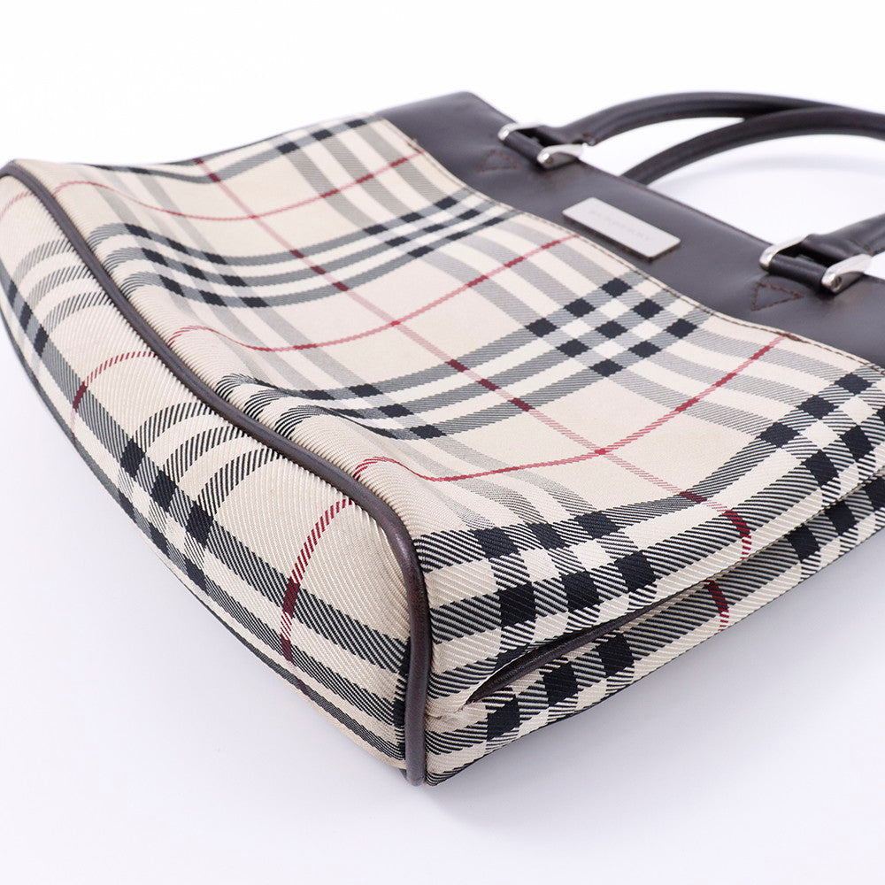 BURBERRY ノバチェック ハンドバッグ ベージュ/ブラウン Canvas Leather