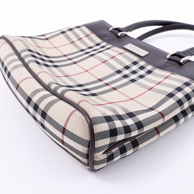 BURBERRY ノバチェック ハンドバッグ ベージュ/ブラウン Canvas Leather