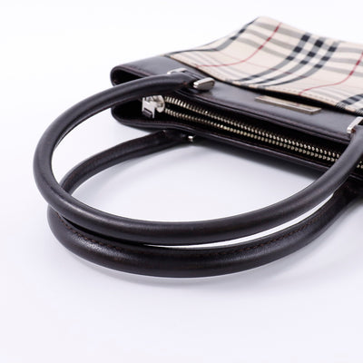 BURBERRY ノバチェック ハンドバッグ ベージュ/ブラウン Canvas Leather