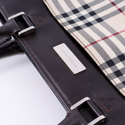 BURBERRY ノバチェック ハンドバッグ ベージュ/ブラウン Canvas Leather