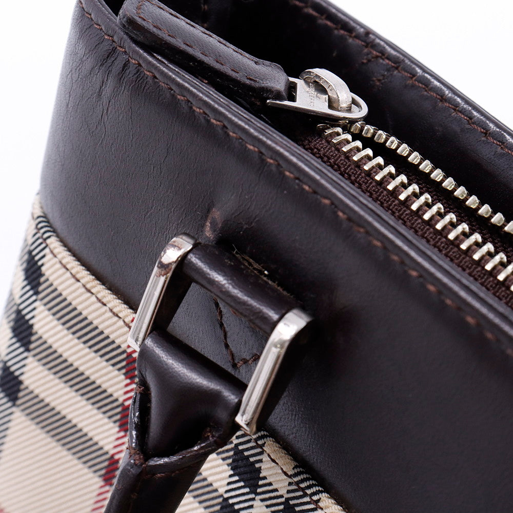 BURBERRY ノバチェック ハンドバッグ ベージュ/ブラウン Canvas Leather