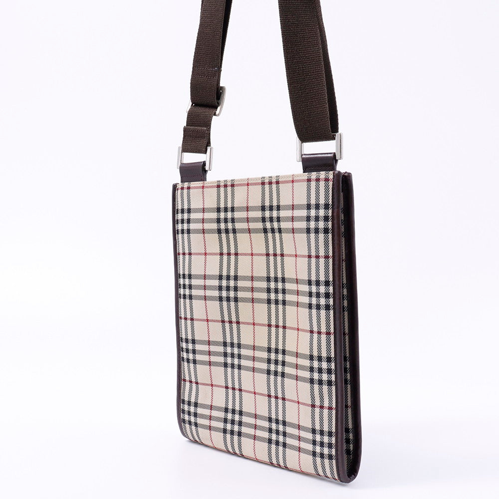 BURBERRY ノバチェック ショルダーバッグ ベージュ/ブラウン Canvas Leather