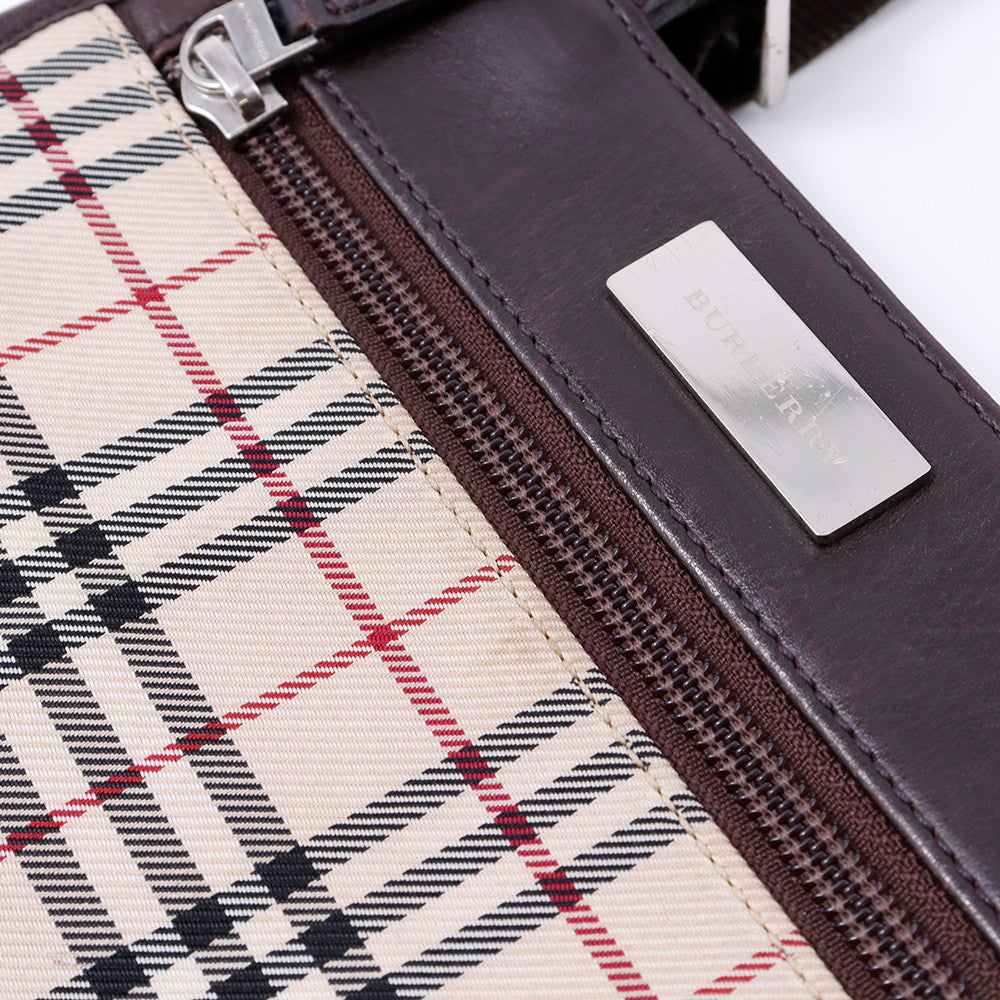 BURBERRY ノバチェック ショルダーバッグ ベージュ/ブラウン Canvas Leather