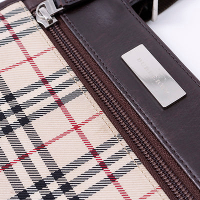 BURBERRY ノバチェック ショルダーバッグ ベージュ/ブラウン Canvas Leather