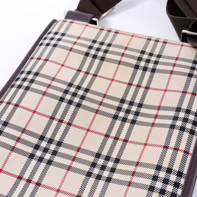 BURBERRY ノバチェック ショルダーバッグ ベージュ/ブラウン Canvas Leather