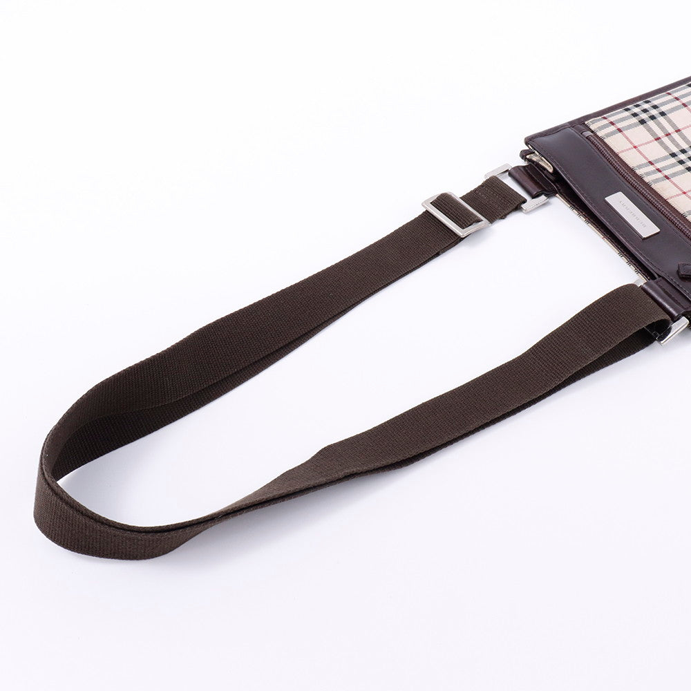 BURBERRY ノバチェック ショルダーバッグ ベージュ/ブラウン Canvas Leather