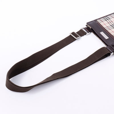 BURBERRY ノバチェック ショルダーバッグ ベージュ/ブラウン Canvas Leather