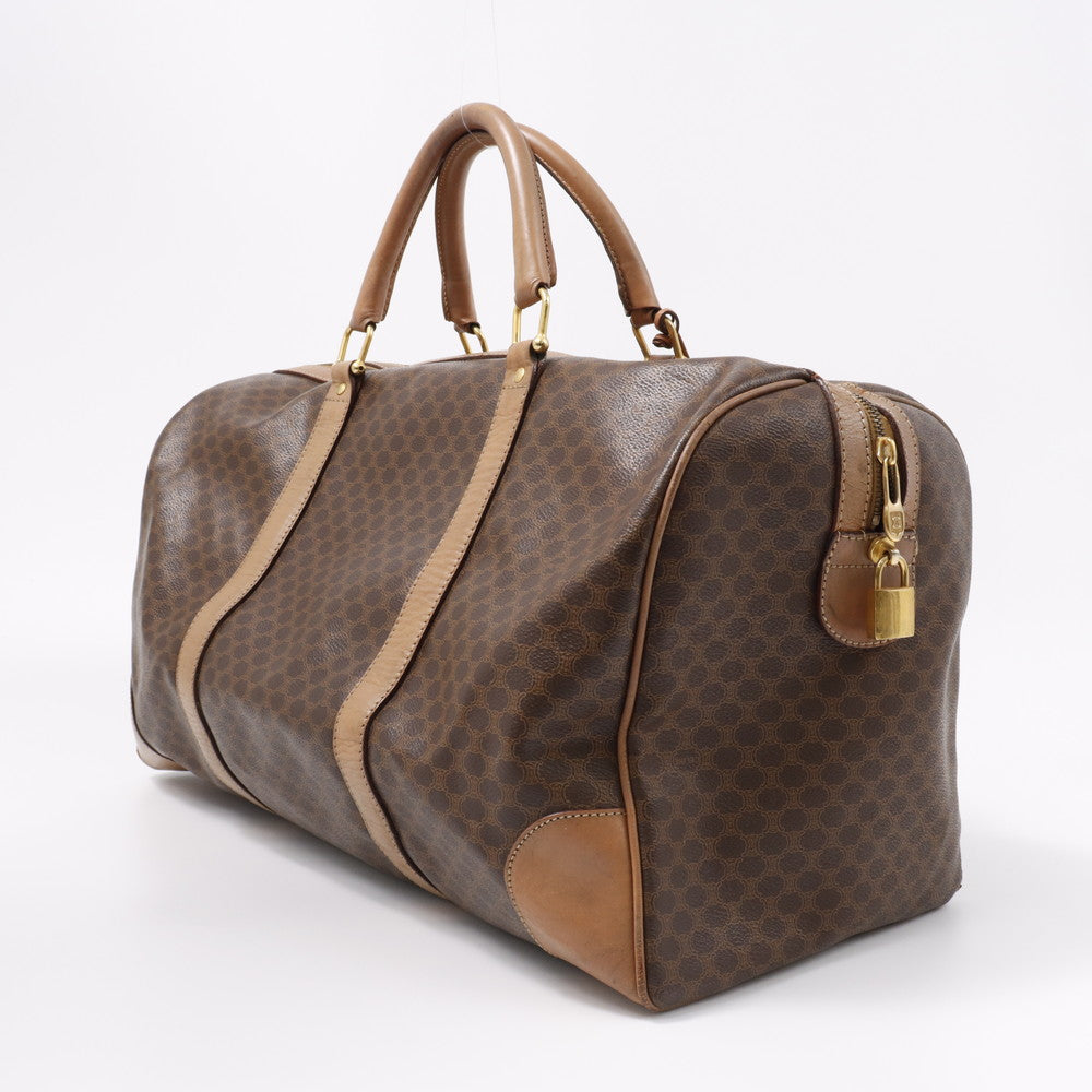 CELINE ブラゾン マカダム ボストンバッグ ブラウン PVC Leather